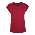 Burgunderrot - Front - Build Your Brand - T-Shirt Überschnittene Schulter für Damen