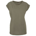 Oliv - Front - Build Your Brand - T-Shirt Überschnittene Schulter für Damen