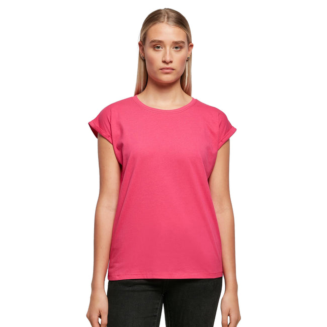 Hibiskus-Rosa - Lifestyle - Build Your Brand - T-Shirt Überschnittene Schulter für Damen