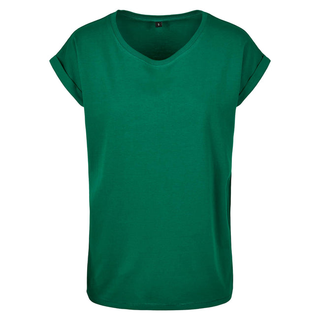 Tannengrün - Front - Build Your Brand - T-Shirt Überschnittene Schulter für Damen