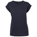 Marineblau - Front - Build Your Brand - T-Shirt Überschnittene Schulter für Damen