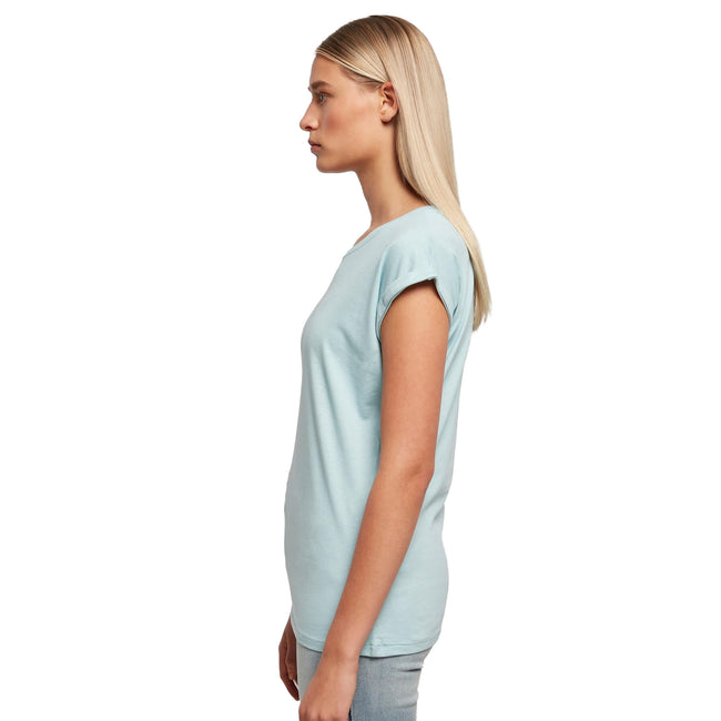 Blaugrün - Pack Shot - Build Your Brand - T-Shirt Überschnittene Schulter für Damen