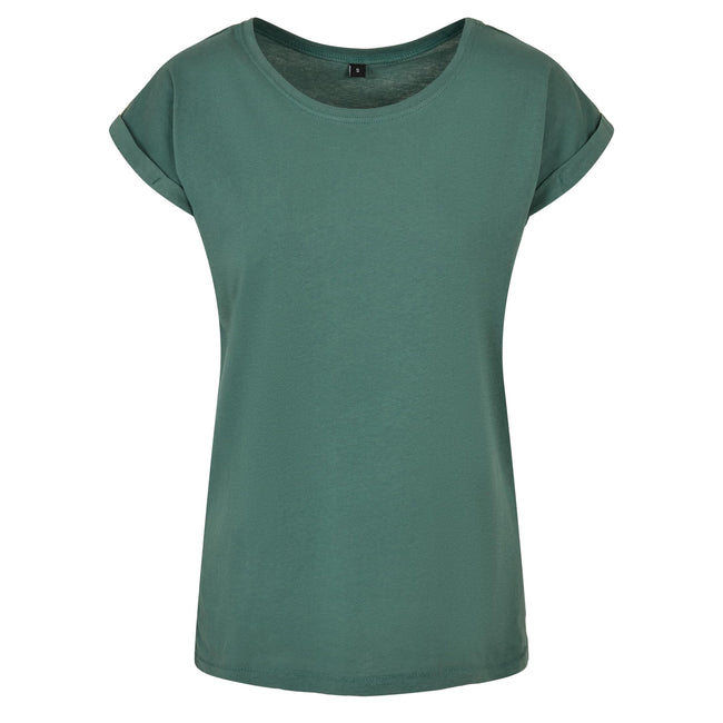 Blass Blattgrün - Front - Build Your Brand - T-Shirt Überschnittene Schulter für Damen