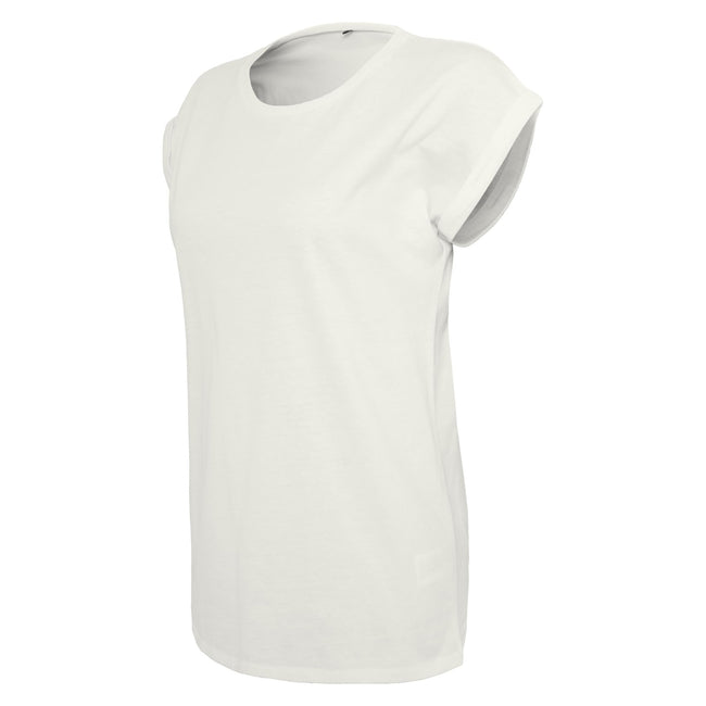 bereit zum Färben - Side - Build Your Brand - T-Shirt Überschnittene Schulter für Damen