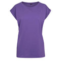 Ultraviolett - Front - Build Your Brand - T-Shirt Überschnittene Schulter für Damen