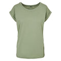 Salbeigrün - Front - Build Your Brand - T-Shirt Überschnittene Schulter für Damen