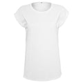 Weiß - Front - Build Your Brand - T-Shirt Überschnittene Schulter für Damen