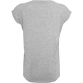 Grau meliert - Back - Build Your Brand - T-Shirt Überschnittene Schulter für Damen