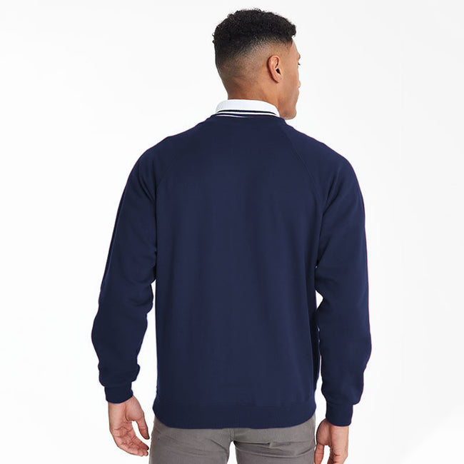 Marineblau - Side - Maddins Herren Sweatshirt - Pullover Coloursure, V-Ausschnitt