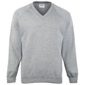 Oxfordgrau - Front - Maddins Herren Sweatshirt - Pullover Coloursure, V-Ausschnitt
