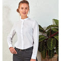 Weiß - Back - Premier - Formelles Hemd Opa-Kragen für Damen