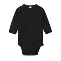 Schwarz - Front - Babybugz - Bodysuit Kimono für Baby Langärmlig