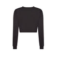 Black Heather - Back - Awdis - T-Shirt kurz geschnitten für Damen Langärmlig