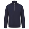 Marineblau - Front - Henbury - Sweatshirt mit kurzem Reißverschluss für Herren-Damen Unisex