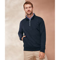 Marineblau - Back - Henbury - Sweatshirt mit kurzem Reißverschluss für Herren-Damen Unisex