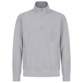 Grau meliert - Front - Henbury - Sweatshirt mit kurzem Reißverschluss für Herren-Damen Unisex