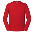 Rot - Front - Fruit of the Loom - "Iconic 195 Premium" T-Shirt für Herren  Langärmlig