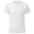 Weiß - Front - Fruit of the Loom - "Iconic" T-Shirt für Mädchen