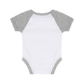 Weiß-Grau meliert - Back - Larkwood - "Essential" Bodysuit für Baby - Baseball kurzärmlig