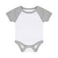 Weiß-Grau meliert - Front - Larkwood - "Essential" Bodysuit für Baby - Baseball kurzärmlig