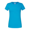 Azure Blau - Front - Fruit of the Loom - "Iconic 195 Premium" T-Shirt für Damen