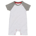 Weiß-Grau meliert-Rot - Front - Babybugz - Bodysuit für Baby - Baseball
