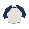 Gewaschtes Weiß-Schweizes Marineblau - Front - Babybugz - T-Shirt für Baby - Baseball Langärmlig