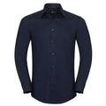 Leuchtend Navy-Blau - Front - Russell Collection - Hemd Pflegeleicht für Herren  Langärmlig