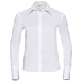 Weiß - Front - Russell Collection - "Ultimate" Hemd für Damen  Langärmlig