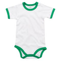 Weiß-Irisches Grün - Front - Babybugz - "Ringer" Bodysuit für Baby