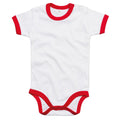 Weiß-Rot - Front - Babybugz - "Ringer" Bodysuit für Baby