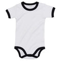 Weiß-Schwarz - Front - Babybugz - "Ringer" Bodysuit für Baby