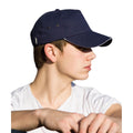 Marineblau-Weiß - Back - Result Headwear - "Printers Plush" Kappe 5 Segmente für Herren-Damen Unisex
