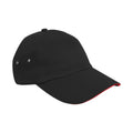 Schwarz-Rot - Front - Result Headwear - "Printers Plush" Kappe 5 Segmente für Herren-Damen Unisex