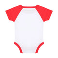 Weiß-Marineblau - Back - Larkwood - "Essential" Bodysuit für Baby - Baseball kurzärmlig