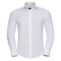 Weiß - Front - Russell Collection - Hemd Pflegeleicht für Herren  Langärmlig