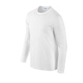 Weiß - Side - Gildan - "Softstyle" T-Shirt für Herren-Damen Unisex  Langärmlig