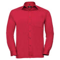 Rot - Front - Russell Collection - Hemd Pflegeleicht für Herren  Langärmlig