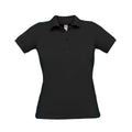 Schwarz - Front - B&C - "Safran Pure" Poloshirt für Damen