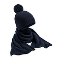 Marineblau - Front - Beechfield - Mütze und Schal Set Gesprenkelt für Damen