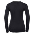 Schwarz - Back - Russell Collection - Sweatshirt V-Ausschnitt für Damen