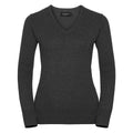 Holzkohle - Front - Russell Collection - Sweatshirt V-Ausschnitt für Damen