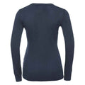 Dunkelblau - Back - Russell Collection - Sweatshirt V-Ausschnitt für Damen