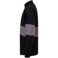 Schwarz-Holzkohle - Side - Front Row - Pullover mit kurzem Reißverschluss für Herren-Damen Unisex