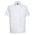 Weiß - Front - Russell Collection - "Oxford" Hemd Pflegeleicht für Herren  kurzärmlig