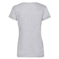 Grau meliert - Back - Fruit of the Loom - "Valueweight" T-Shirt Tiefer V-Ausschnitt für Damen