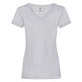 Grau meliert - Front - Fruit of the Loom - "Valueweight" T-Shirt Tiefer V-Ausschnitt für Damen