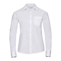 Weiß - Front - Russell Collection - Hemd Pflegeleicht für Damen  Langärmlig