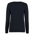 Marineblau - Back - Kustom Kit - "Arundel" Pullover Top V-Ausschnitt für Damen  Langärmlig