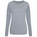 Grau meliert - Front - Awdis - T-Shirt für Damen  Langärmlig